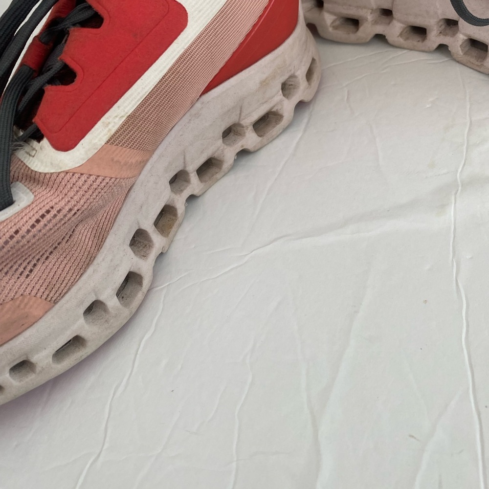 On Running Athletic Shoes in Red and Gray - Picture 7 of 12